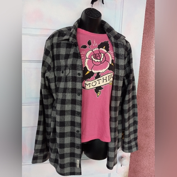 Ooak custom RAGE flannel- pixelated Jigsaw XXL custom back patch! Mens M - Picture 2 of 6